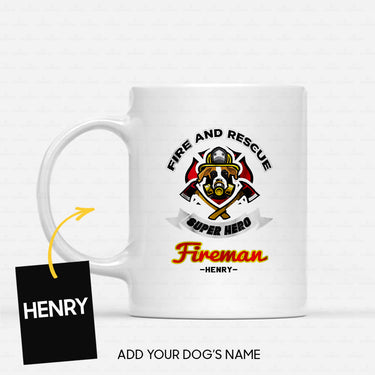 Personalized Dog Gift Idea - Superhero Fire And Rescue For Dog Lovers - White Mug